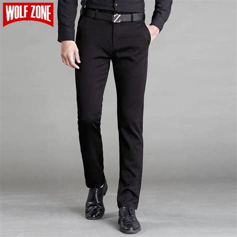 Hot Sale Winter Pants Men Black Business Casual Trousers Brand Clothing Mens Long Straight Male