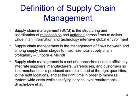 The basic definition of supply chain management is the flow of goods as raw materials that is procured from the supplier to finished goods as delivered to the customer. Supply Chain Management