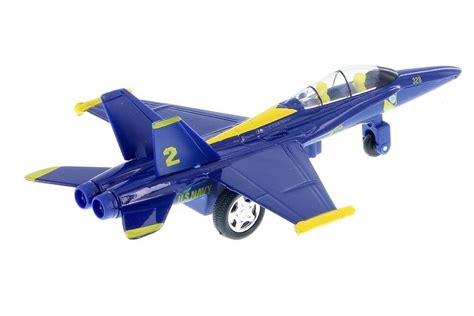 New 7 Diecast Model Fa 18 Hornet Us Navy Blue Angels Fighter Jet Pull