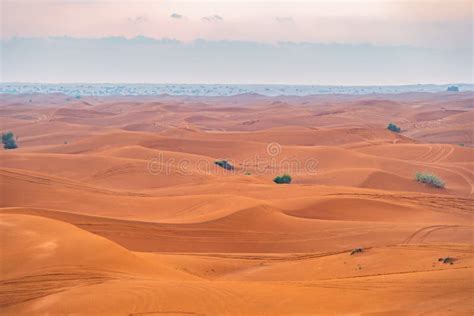 Red Desert Safari With Sand Dune In Dubai City United Arab Emirates Or