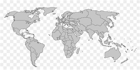 World Map With Borders Png Transparent