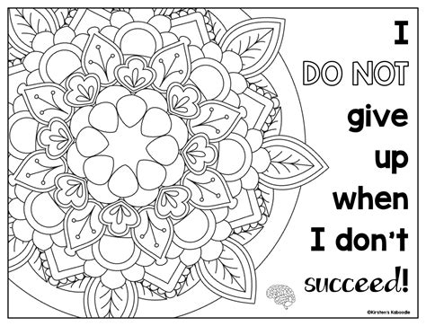 Growth Mindset Coloring Pages Affirmations For Upper Grades Middle