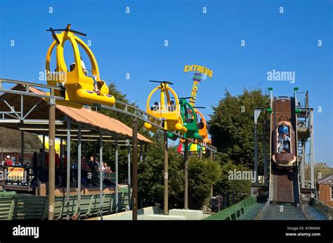 Fairground Rides At Flambards Theme Park Near Helstoncornwallengland