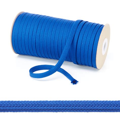 7mm Flat Royal Blue Polyester Tubular Braid Kalsi Cords Uk Made