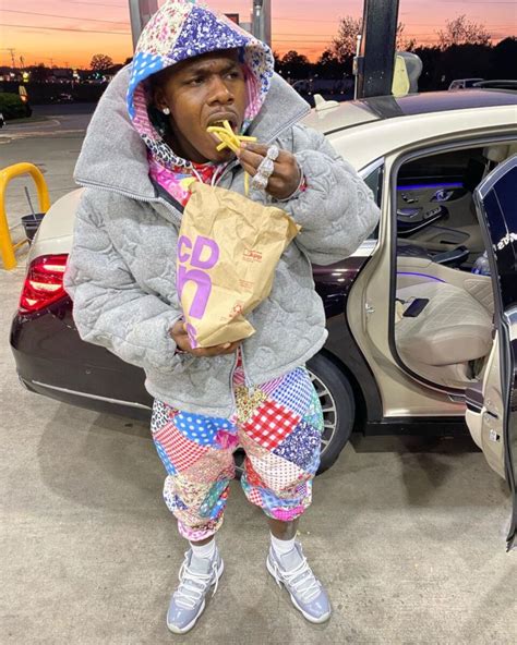 Dababy Wearing Teddy Fresh Quilted Sweats With Matching Lv Puffer