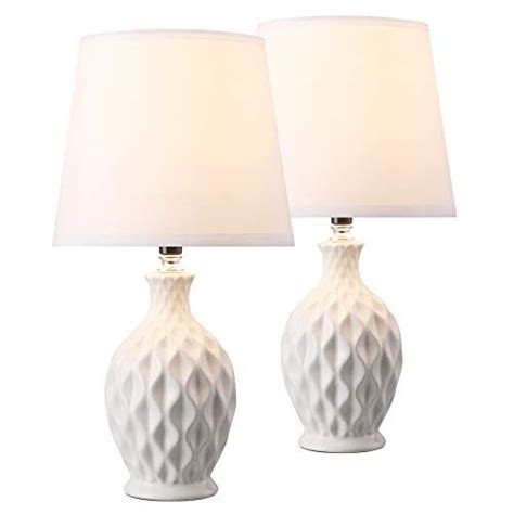 Co Z Modern Ceramic Table Lamps Set Of 2 White Table Lamp For Bedside