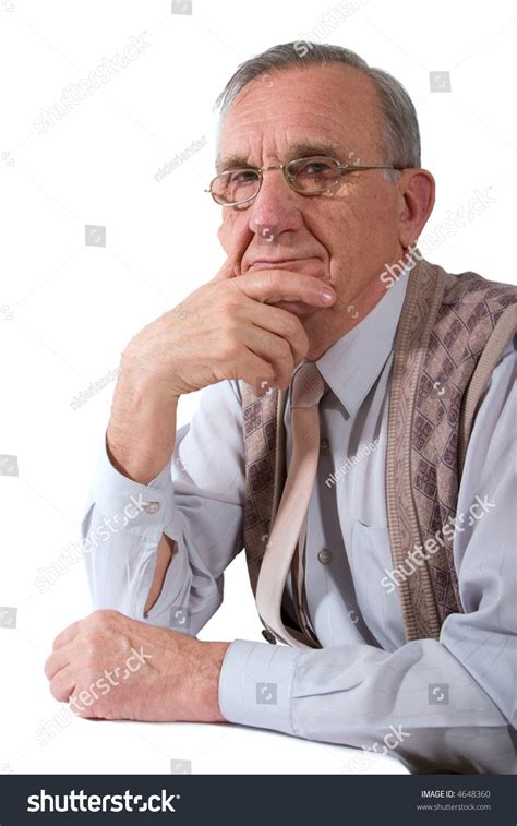 Portrait Concentrated Serious Old Man Glasses Stock Photo Edit Now