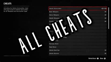 All Cheats In Red Dead Redemption 2 Youtube