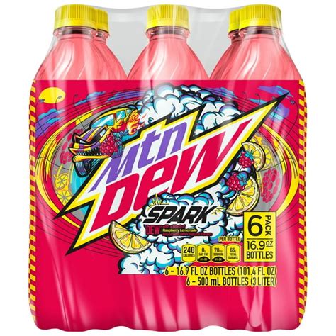 Mtn Dew Spark Soda Raspberry Lemonade 169 Fluid Ounce 6 Count