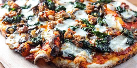 Mushroom risotto with parmesan cheese, mushrooms, and sweet italian sausage. Sausage, Mushroom, and Spinach Pizza | Spinach pizza, Italian sausage pizza, Stuffed mushrooms