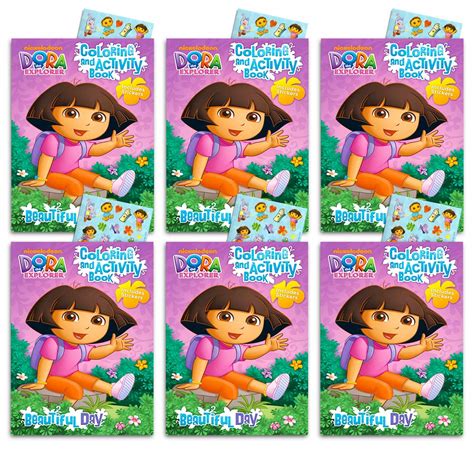 Dora The Explorer Party Favors Pack 6 Coloring Books And 8 Sticker