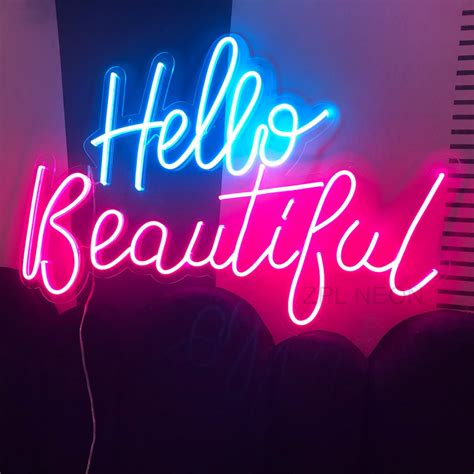 Hello Beautiful Custom Neon Sign Led Neon Sign Custom Flex Led Etsy