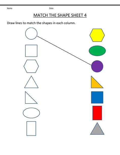 The Shape Sheet Is Shown With Different Shapes And Numbers To Match It