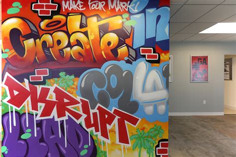 A Word Collage Mural For The Sandbox Agency With Graffiti Artist In La