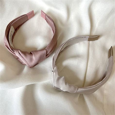 Satin Knotted Headband Pink Or Taupe By Tayla Tayla