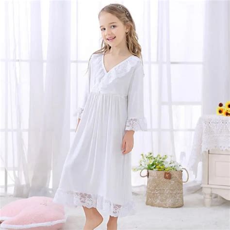 Girl Nightdress Baby Pajamas Cotton Princess Nightgown Kids Home Dress