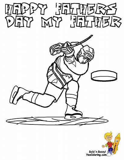 Coloring Hockey Father Pages Dad Fathers Drawing