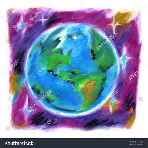 Globe Crayon Drawing Stock Photo 1352255 Shutterstock