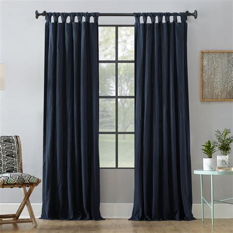 August Grove Archaeo Sarro Washed Cotton Semi Sheer Tab Top Curtain