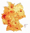 Population Density map of Germany : r/MapPorn