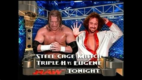 Triple H Vs Eugene September 6 2004 Raw Steel Cage Match YouTube