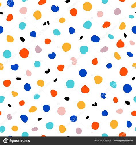 Download Cute Simple Seamless Pattern Hand Drawn Multicolor Polka Dot