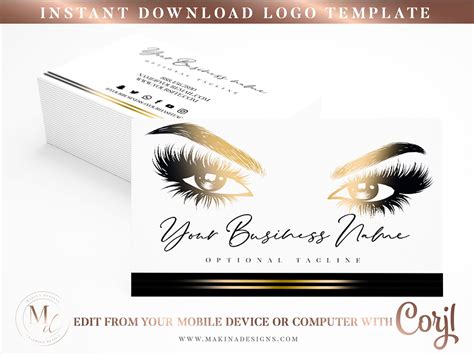 We also strive to keep all those products in stock and to deliver them to you as fast as possible. INSTANT DOWNLOAD TEMPLATE Business card Custom Lash, Business card, Logo design, Logo, Premade ...