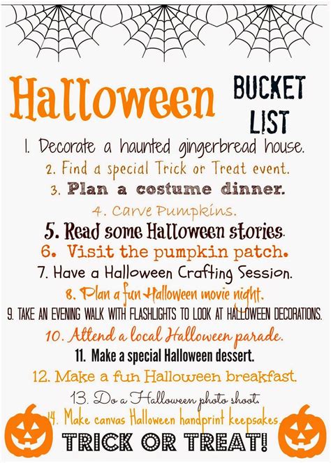 Halloween Bucket List Free Printable The Chirping Moms Print This