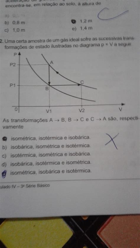 Certa Massa De Gás Ideal Sofre Uma Transformação Na Qual