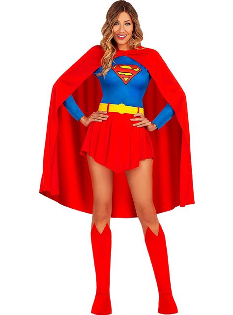 Gered Door Superheldin Supergirl Vrouw Kostuum