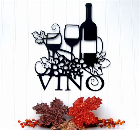Wine Wall Decor Vino Sign With Grapevines Wine Lover T Etsy Wine