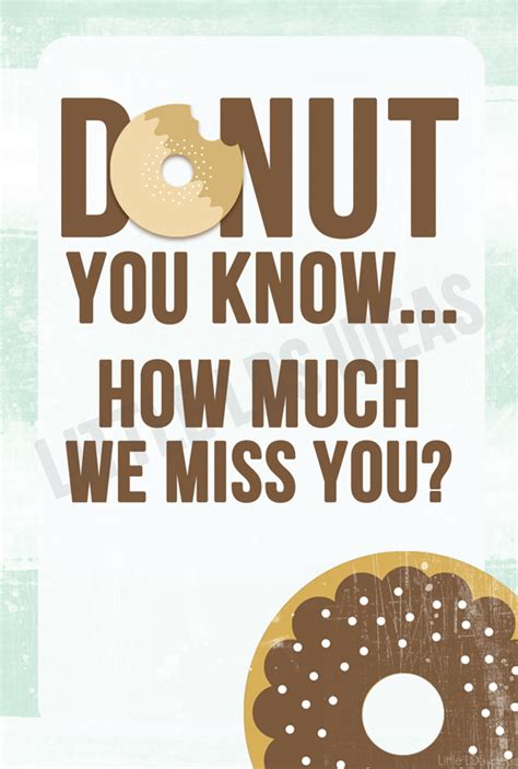 Browse our printable farewell card templates and get creative. Miss You Donut Tag and Treat Idea from | Miss you gifts ...