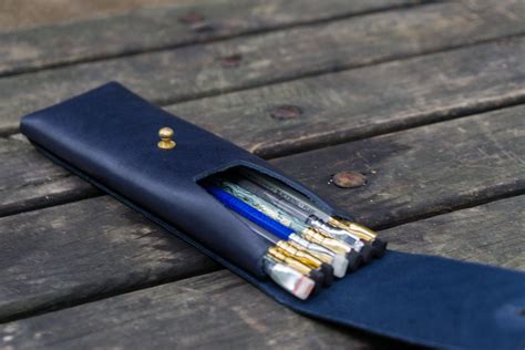 Charcoal Leather Pencil Case For Blackwing Pencils Galen Leather