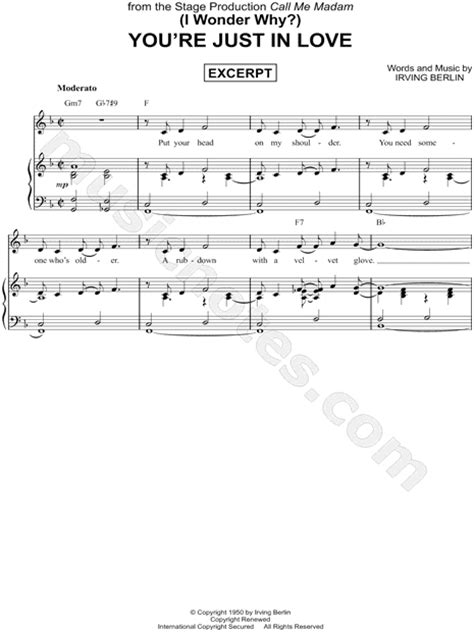 I Wonder Why You Re Just In Love [excerpt] From Call Me Madam Sheet Music In F Major