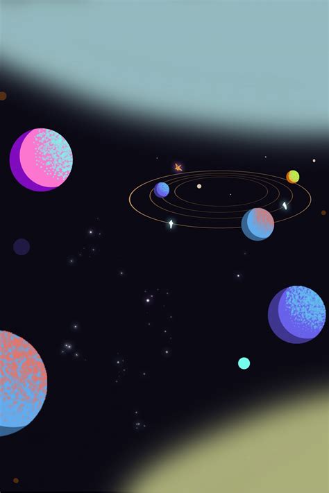 Deep Space Cosmic Galaxy Sci Fi Cartoon Background Illustration