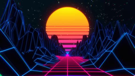 80s Retro Futuristic Sci Fi Seamless Loop Retrowave Vj Videogame