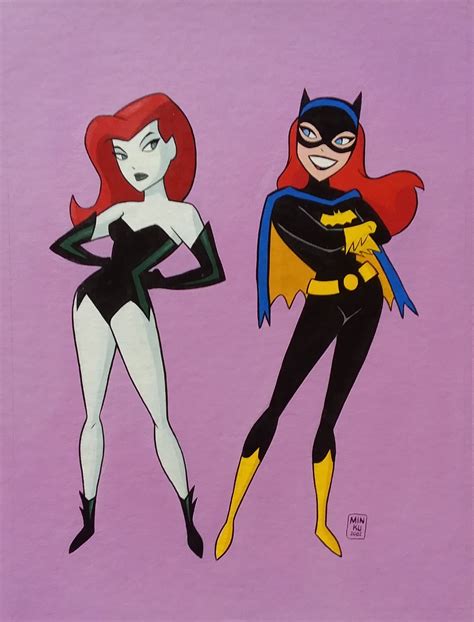 Batgirl And Poison Ivy Pin Up 2002 In Arthur Chertowskys Artist