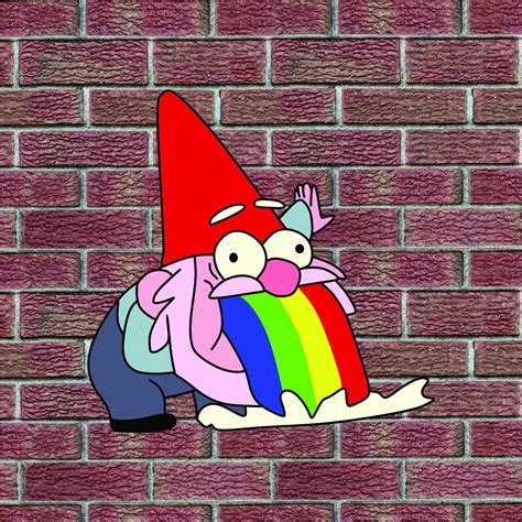 Bill Cipher And Gnomes Gravity Falls Vomiting Rainbow Etsy