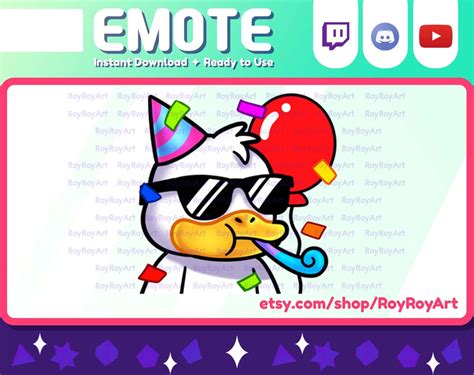 Twitch Emote Fiesta De Cumplea Os De Cool Duck Sub Emoji Etsy Espa A
