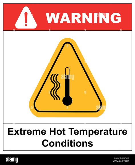 Vector High Temperature Warning Sign Extreme Hot Temperature