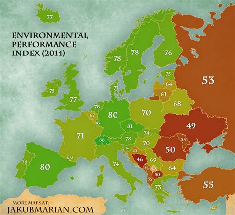 Map Of The State Of Enviroment In Europe Besteurope