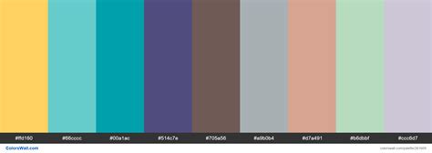 8 Colors Palette Ffd160 66cccc 00a1ac Colorswall