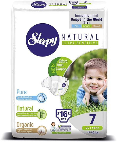 Sleepy Natural Diapers Size 7 Organic Diapers Highly Absorbent And