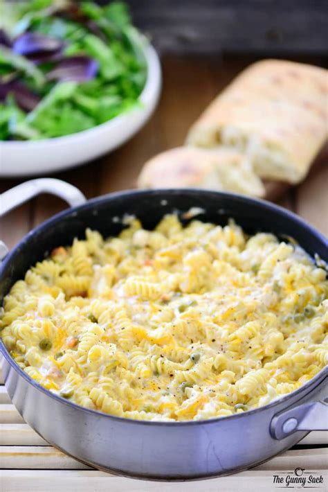 The chinese chicken noodle salad is a perfect summer dish. One Pan Cheesy Chicken Noodles - The Gunny Sack