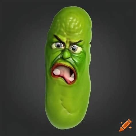 Photorealistic Angry Pickle