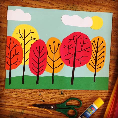 Home Tree Collage Fall Art Projects Kindergarten Art Projects
