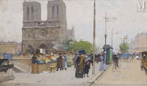 Eugène Galien Laloue Notre Dame De Paris Et Les Bouquinistes Mutualart