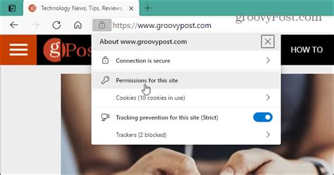 How To Enable Or Disable Site Permissions In Microsoft Edge Groovypost