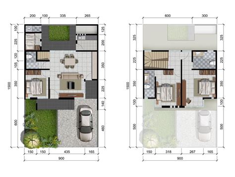 Download Denah Rumah 2 Lantai 7x10 Gambar Design Ruma