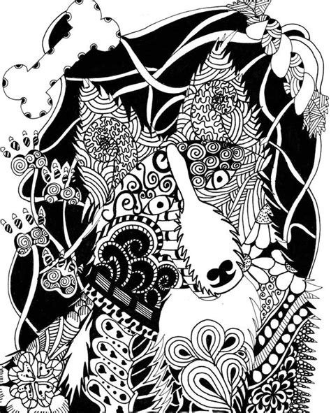 Art Therapy Coloring Page Animals Dog 1